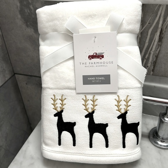 The Farmhouse - ‘Golden Antlers’ Hand Towels. NWT *Last One! Firm! - Picture 1 of 3